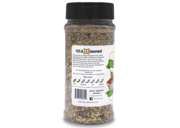 delectable datil mild salsa seasoning side panel