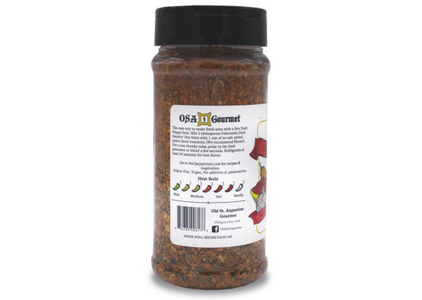 delectable datil smokin hot salsa seasoning side panel