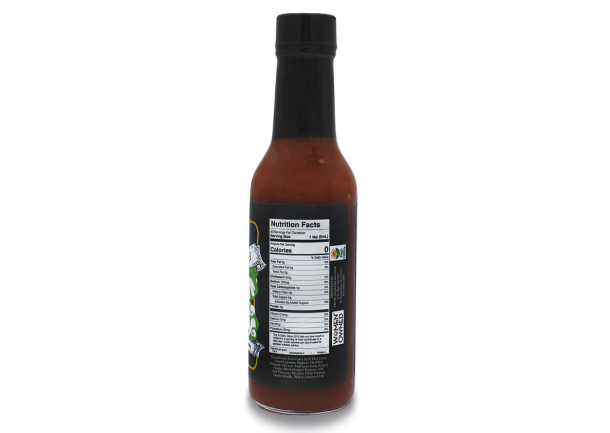 death angel reaper pepper hot sauce nutrition panel