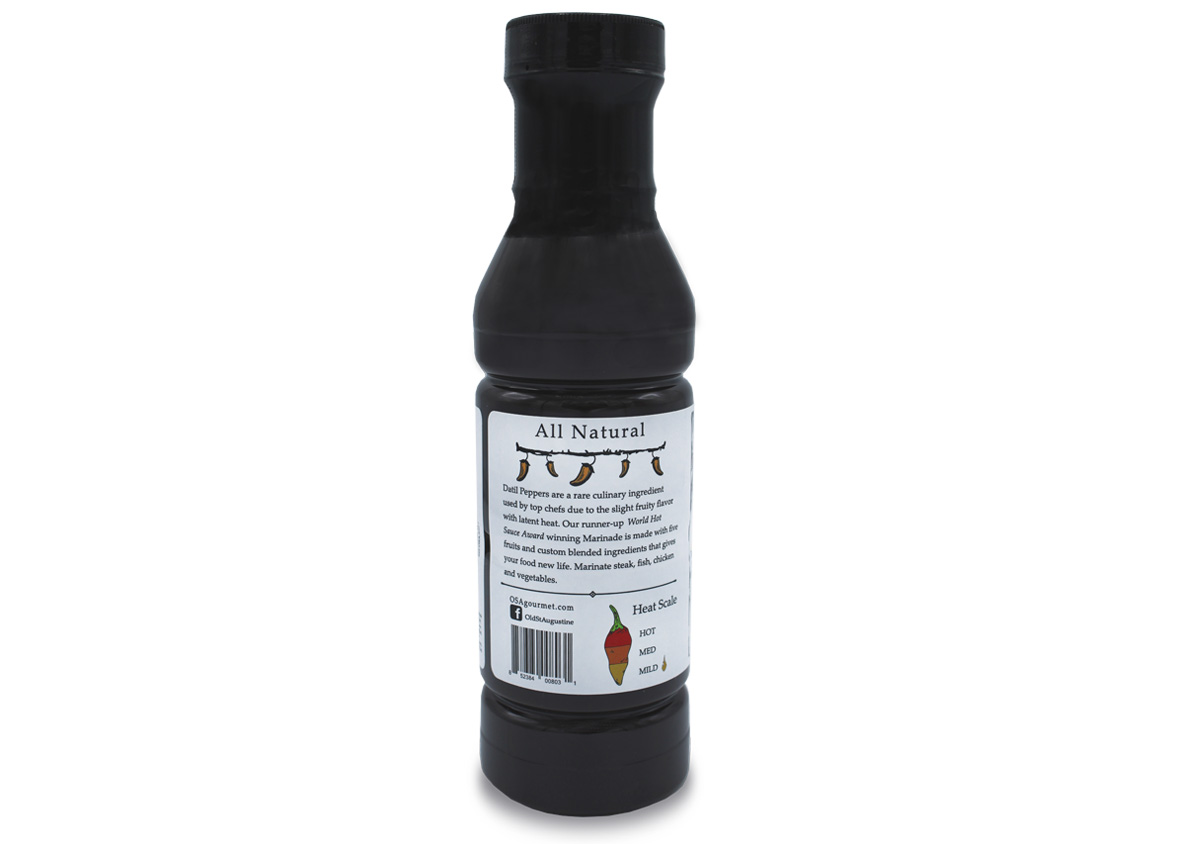 fountain of youth datil pepper marinade 12 oz side panel