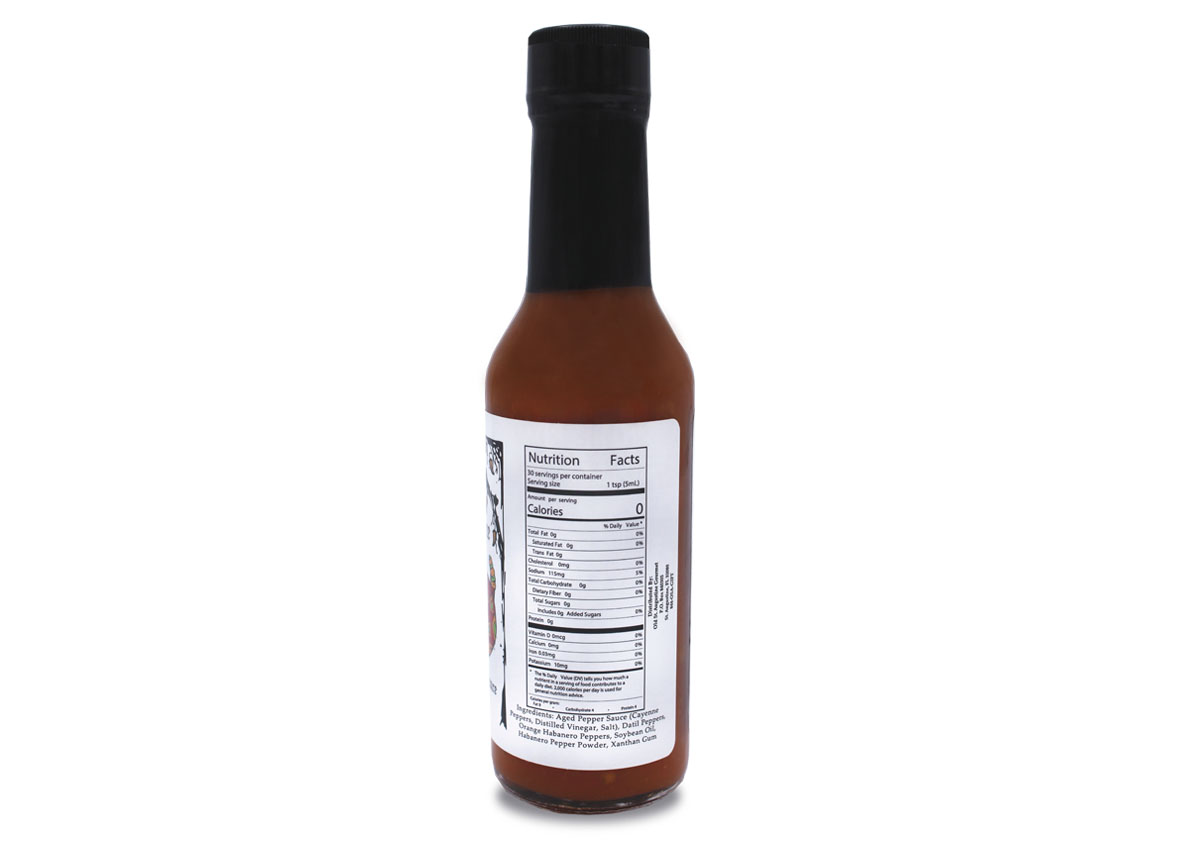 venom datil pepper hot sauce nutrition panel