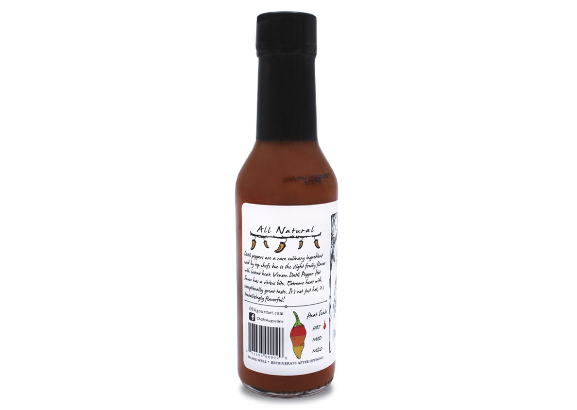 venom datil pepper hot sauce side panel