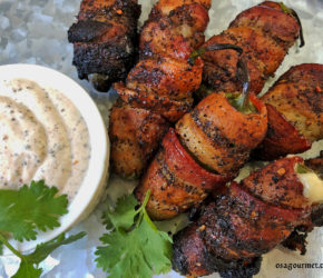 Bacon Wrapper Datil Cowboy Coffee Rub Crusted Jalapeno Poppers with Cowboy Coffee Rub Dip