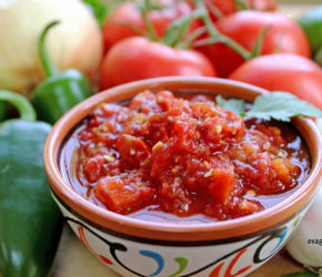 delectable datil salsa surrounded by fresh ingredients