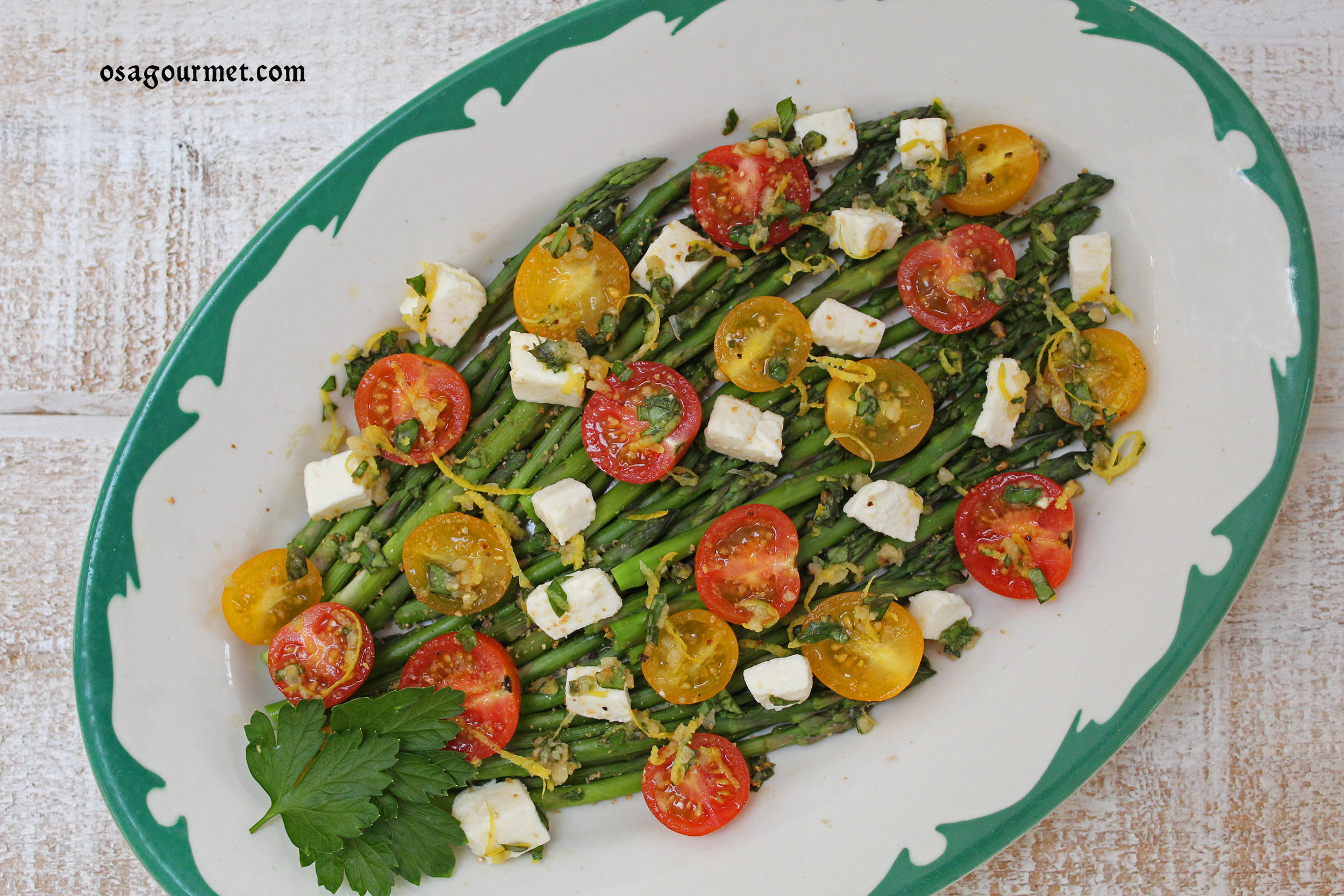 Asparagus and Tomato Salad Recipe OSA Gourmet Datil Zest
