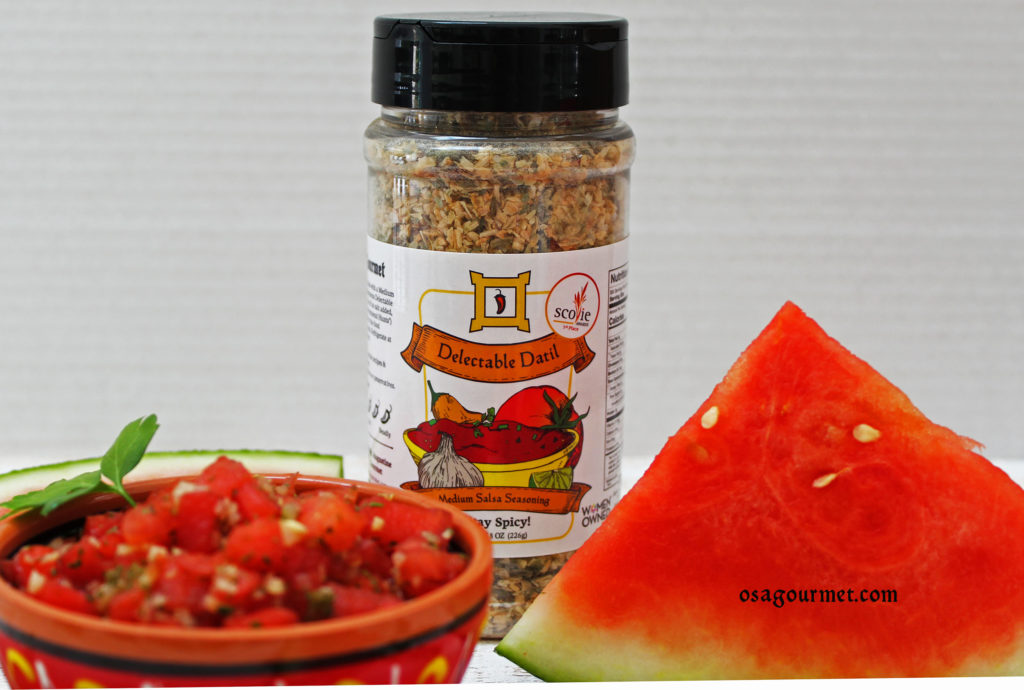 watermelon salsa with OSA Gourmet Delectable Datil Salsa Seasoning