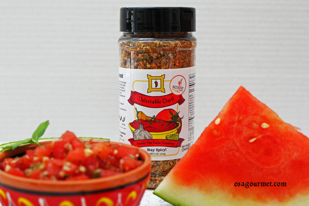 watermelon salsa with OSA Gourmet Delectable Datil Salsa Seasoning